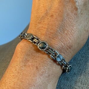 Vintage Hematite Silver-tone Bracelet